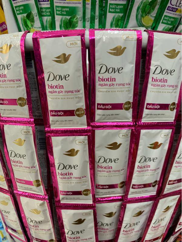 108DOVE Dầu Gội BIOTIN Ngăn Gãy Rụng Tóc 6Gx10/84 Dây