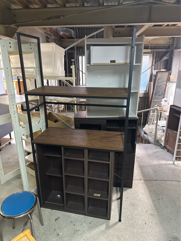 Kệ 2 tầng khung sắt đen nâu