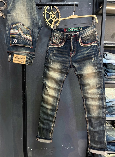 Jean Dài QCCC 3K-M13 was đồng túi dập da logo