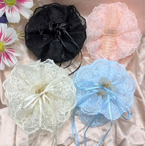 Kẹp ngoàm REN HỌA TIẾT 4 LỚP, NƠ SỢI