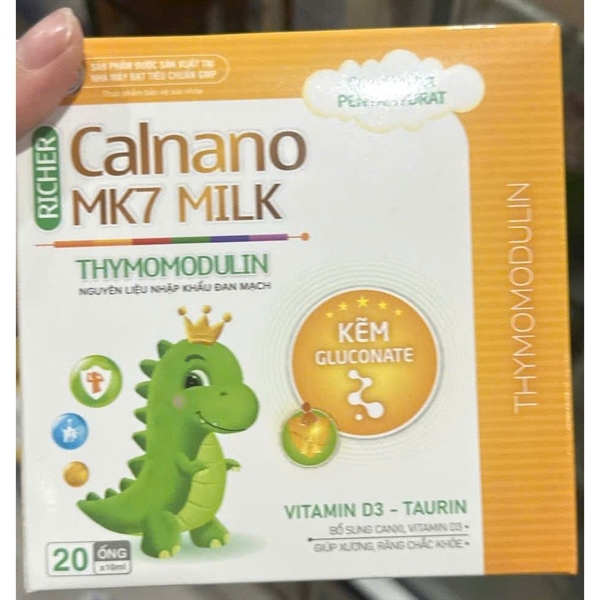 Hỗ trợ canxi Richer Calnano Mk7 Milk Diamond (h/20o/10ml)