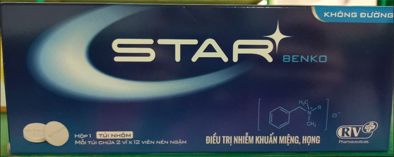 Viên ngậm Star Benko - OPV - (Điều trị nhiễm khuẩn miệng, họng) (Hộp 1 túi nhôm x 2 vỉ x 12 viên ngậm) 2