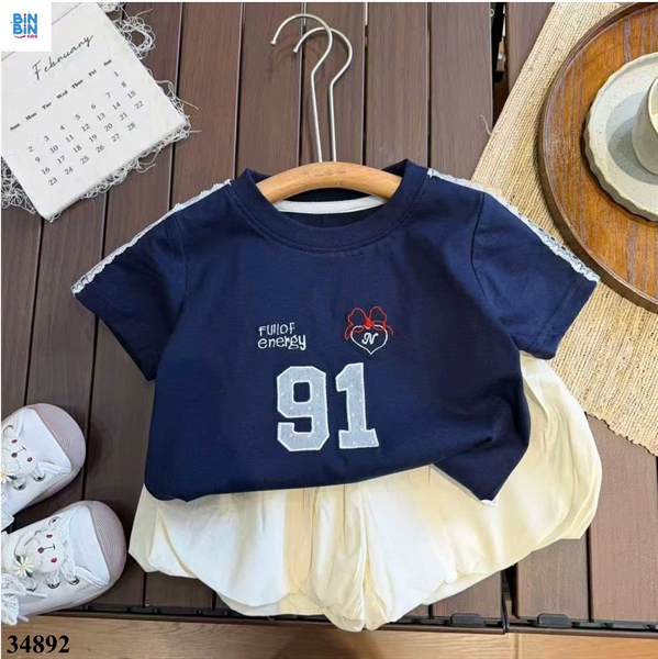 34892-Bộ thun số 91 xanh navy