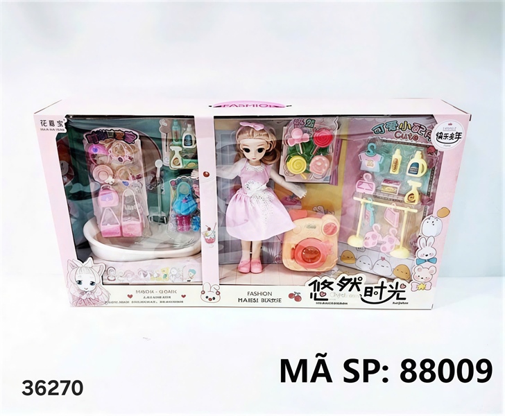88009 HỘP BABY 1C KHỚP, MẮT THỦY TINH + BỒN TẮM, MÁY GIẶT, GIÁ PHƠI ĐỒ, TÚI XÁCH, GIÀY, DÉP, XÀ PHỒNG, KẸO Fashion