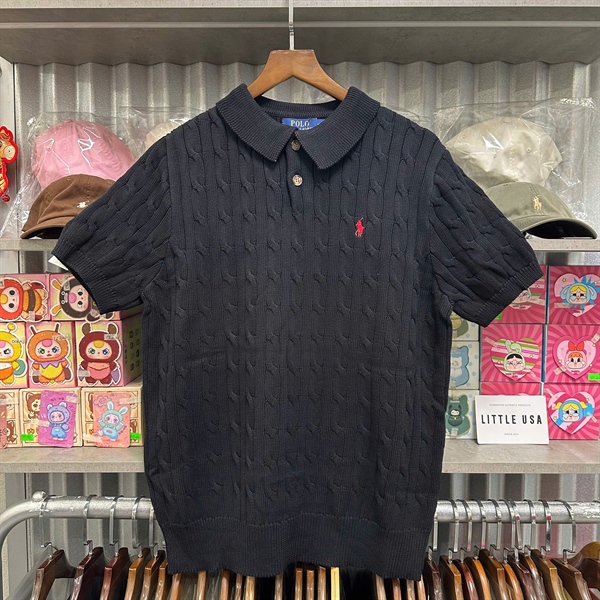 [Thanh lý] (MEN) RALPH LAUREN CABLE-KNIT POLO 2026 - BLACK (Lỗi Code)
