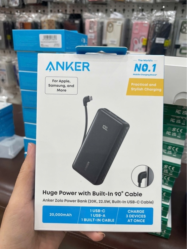 Sạc dự phòng ANKER Zolo 2C1A 22.5W 20.000mAh A110E