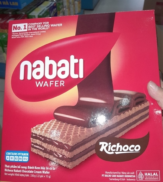 Bánh Kem Xốp Socola Richoco Nabati Chocolate Cream Wafed 330g