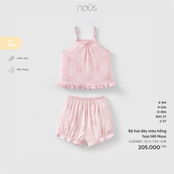 NS2600 - 9M/3Y Bộ hai dây họa tiết Nous