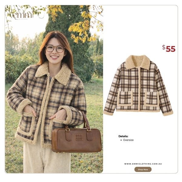 Plaid Sherpa Lined Jacket
