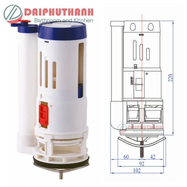 Cụm xả bồn cầu 1 khối HA FV22 (I)