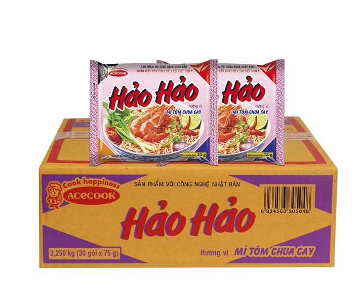 Mì Hảo Hảo tôm chua cay 75g - Thùng 30 gói