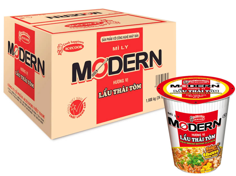 Mì Modern lẩu Thái tôm ly 67g - Thùng 24 ly