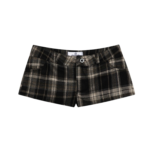 TWENTI Quần Mini Short Đáy Ngắn Kẻ Sọc - Nâu Kẻ - 1