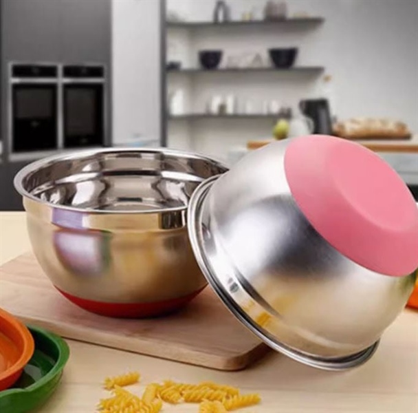 Thau inox đế màu 18cm