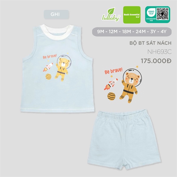 NH693C - 9M/4Y Bộ BT sát nách Ghi