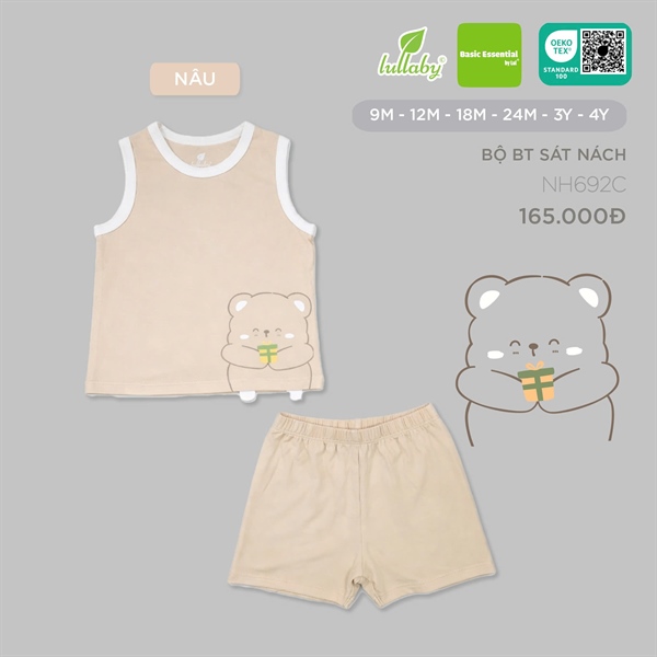 NH692C - 9M/4Y Bộ BT sát nách Nâu