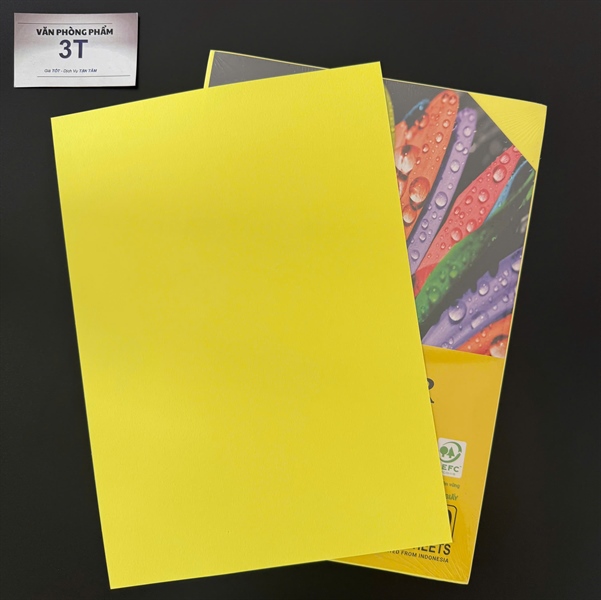 Giấy A4 (giấy mềm) PGrand màu VÀNG DẠ QUANG