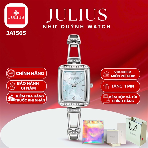 Đồng hồ nữ Julius Ja-1565A dây thép (Bạc)
