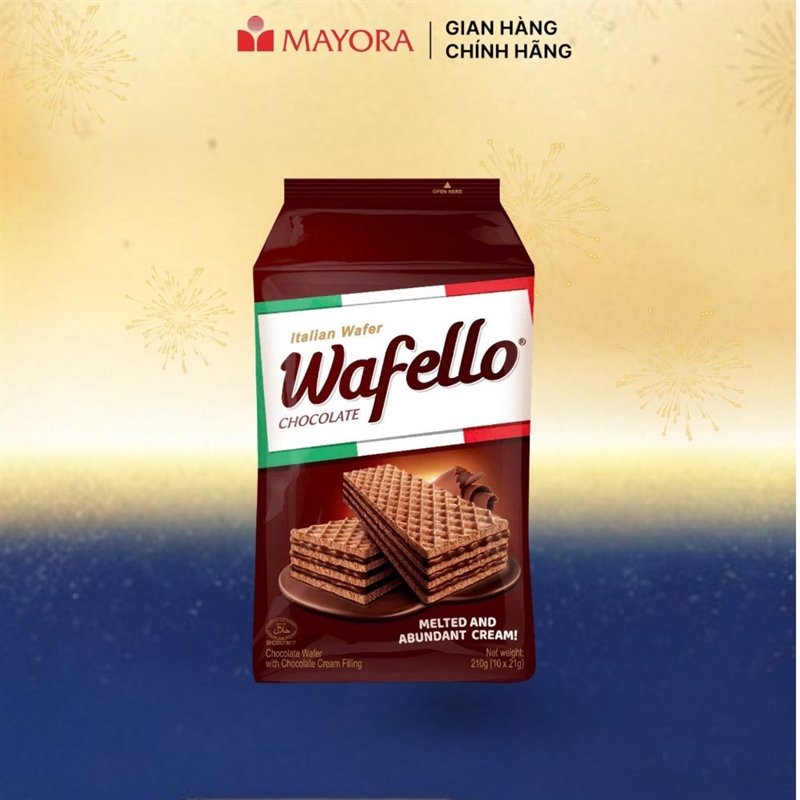 Bánh Xốp Wafello Chocolate - Bag 20 X 210G (10X21G)(Normal)