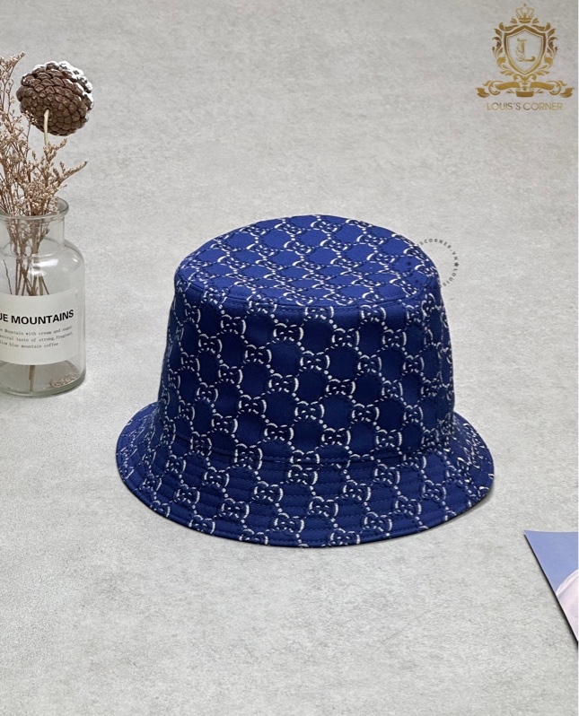 Mũ Gucci bucket blue GG