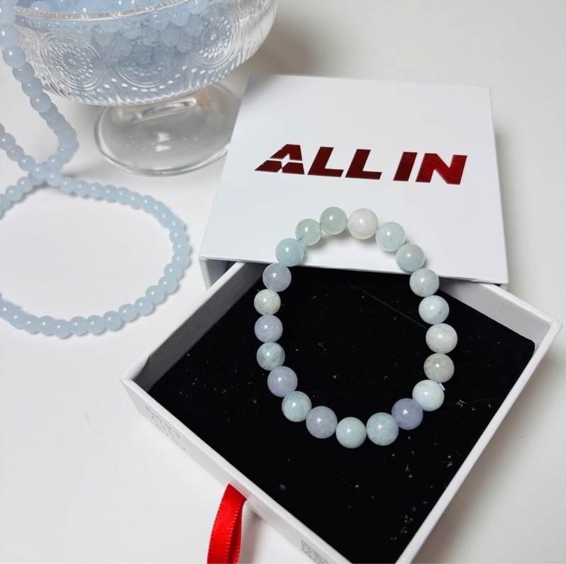 Vòng tay ALLIN Đá Aquarine 8mm