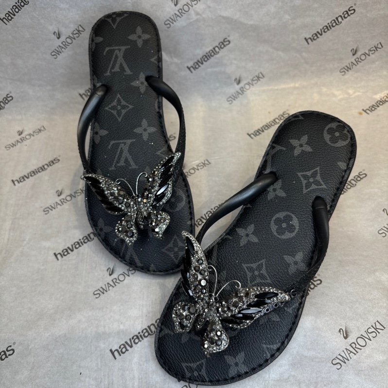 CUSTOM LV TRÒN KIM TUYẾN QUAI MỊN ĐEN +