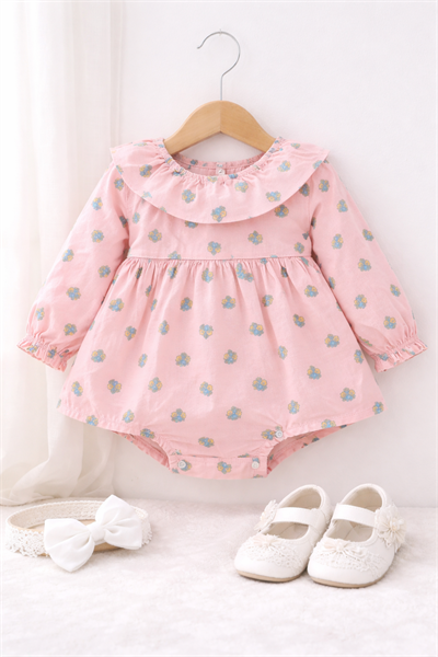 Sét Sơ sinh Cổ Chun Hoa kèm mũ B20H03