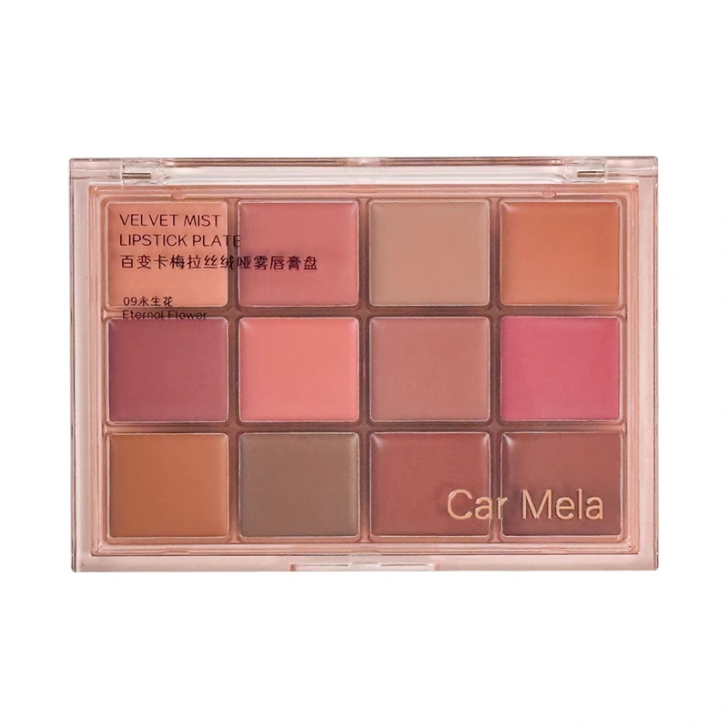 CAR MELA Bảng Son Velvet Mist Liptick Palte 12 Ô - 09 Eternal Flower