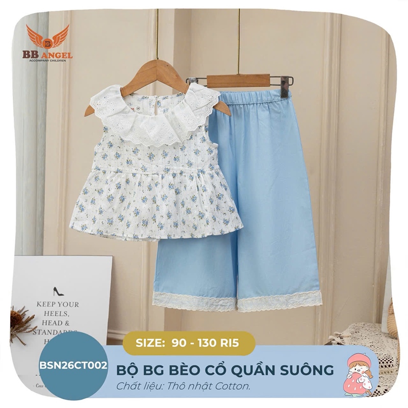 Bộ cộc tay bé gái BH26T002
