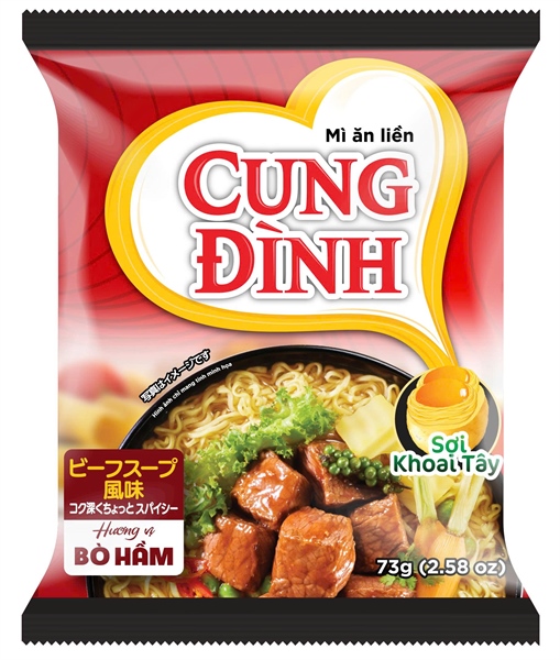 CUNG ĐÌNH MÌ GÓI BÒ HẦM / BRAISED BEEF INSTANT NOODLES