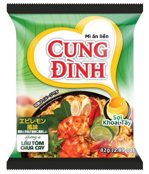 CUNG ĐÌNH MÌ GÓI LẨU TÔM CHUA CAY / HOT & SOUR SHRIMP HOTPOT INSTANT NOODLES