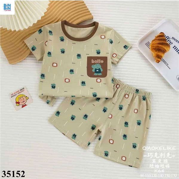 35152-Bộ thun TN Qke Khủng long hello