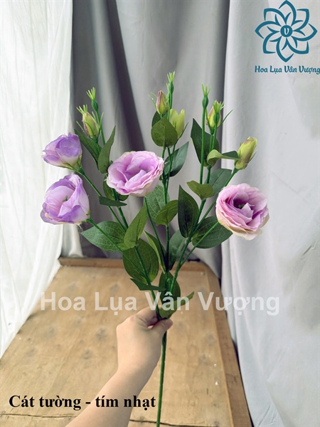 Cát tường - Tím nhạt - Hoa cành dài - Hoa Lụa Vân Vượng
