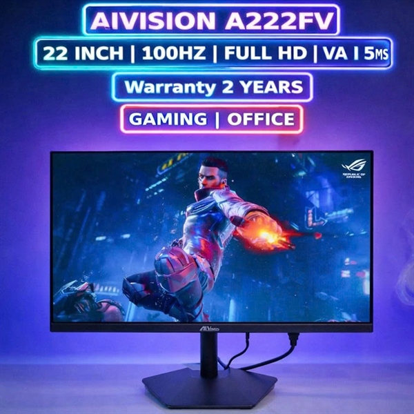 Màn hình văn phòng Aivision A222FV | 21.5 inch, FHD, VA, 100Hz, 5ms