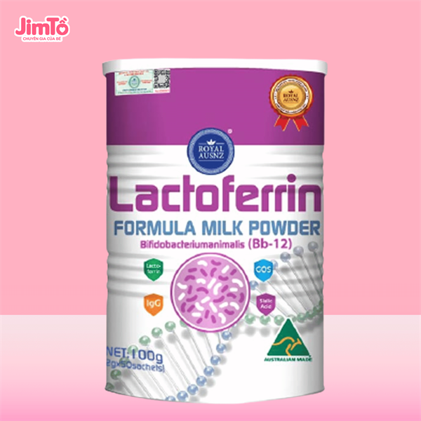 Móp-Tăng đề kháng Royal Ausnz Lactoferrin Hồng 100g (0M+) 000624