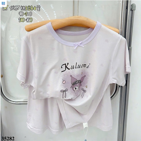 35282- Bộ tencel TN Kuromi nơ tim