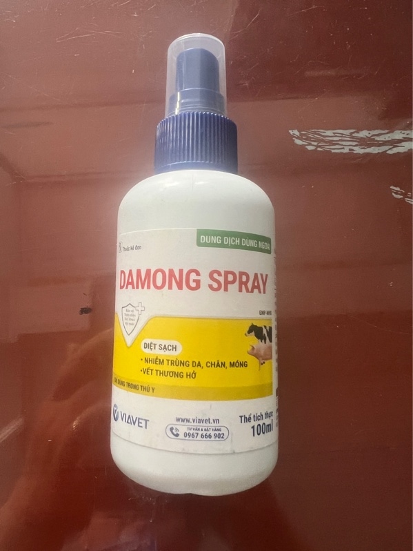 Damong Spray xịt nhiễm trùng da, chân móng vết thương