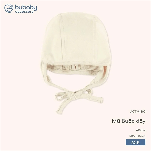 CT1943 - 3M/6M Mũ Buộc dây Bubaby - Be
