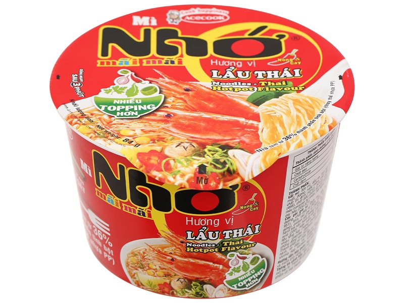 Mì bát Acecook nhớ lẩu Thái 75g