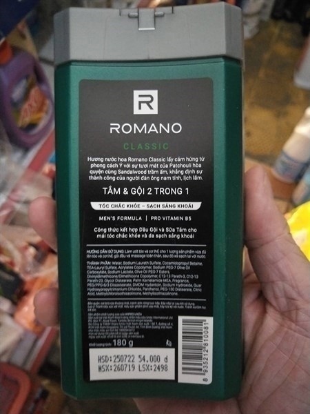 Romano - Sữa Tắm&Dầu gội 2in1 180g Classic
