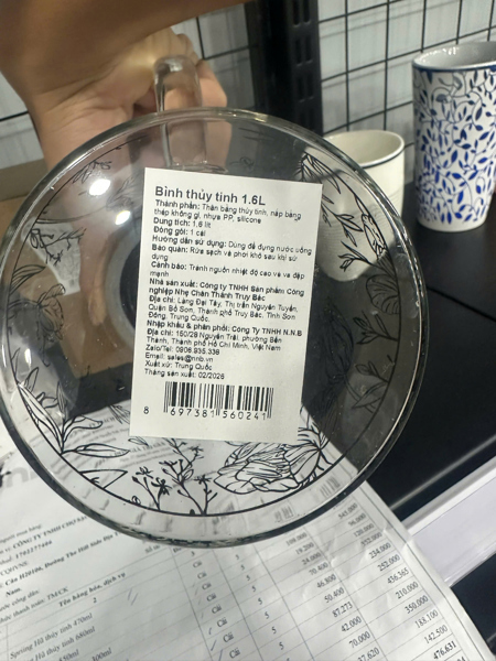 Bình thủy tinh 1.6l