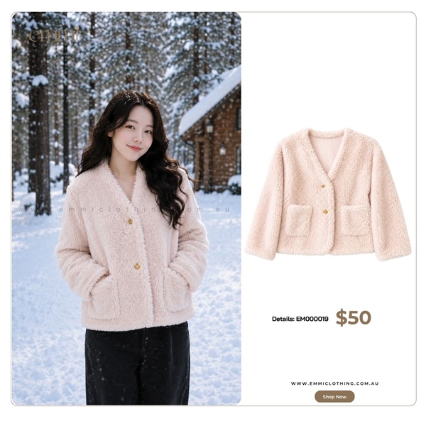 Blush Teddy Cocoon Coat