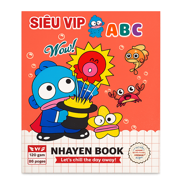Tập Học Sinh 5 Ô Ly Siêu VIP ABC Nhayen Book 155x205mm – 96 Trang, Giấy 120gsm Không Lem Mực