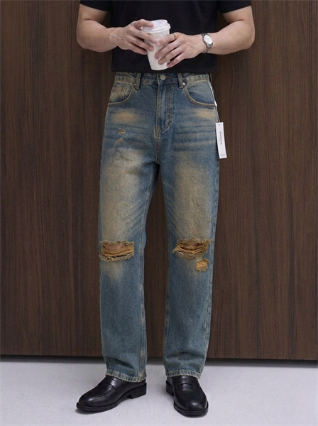 Quần Jean Suông dài Xanh Phũ R JDSC752