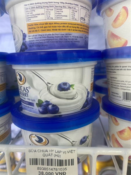 Sữa lên men tách Whey (kiểu Hy Lạp) - Vị việt quất -100g