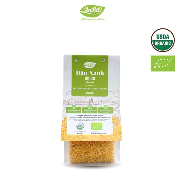 ABO Đậu Xanh Hữu Cơ - Bóc Vỏ (200g)