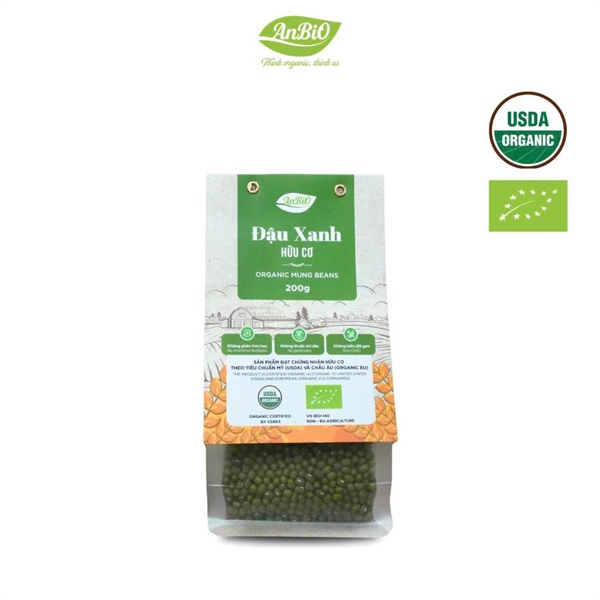 ABO Đậu Xanh Hữu Cơ - Hạt Nguyên Vỏ (200g)