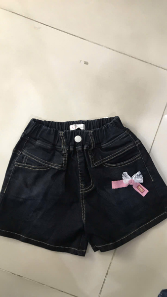 Quần short jean 2 túi nơ logo pretty