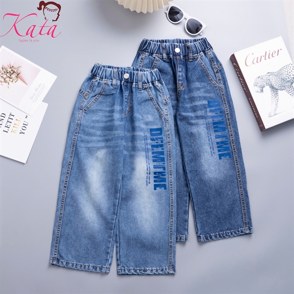 QTJEAN DÀI 2 NẮP TÚI SAU IN CHỮ SIZE 10-20,R6 - SATRA - SKU: 315838 - QUẦN DÀI JEAN TE KTA4825T 8-20