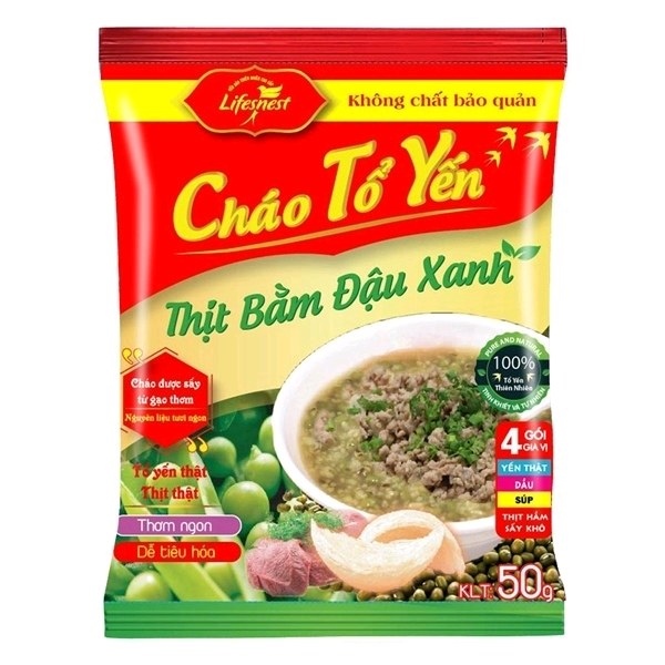 Cháo tổ yến thịt bằm đậu xanh